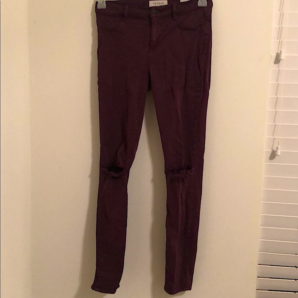 Maroon skinny jeans
